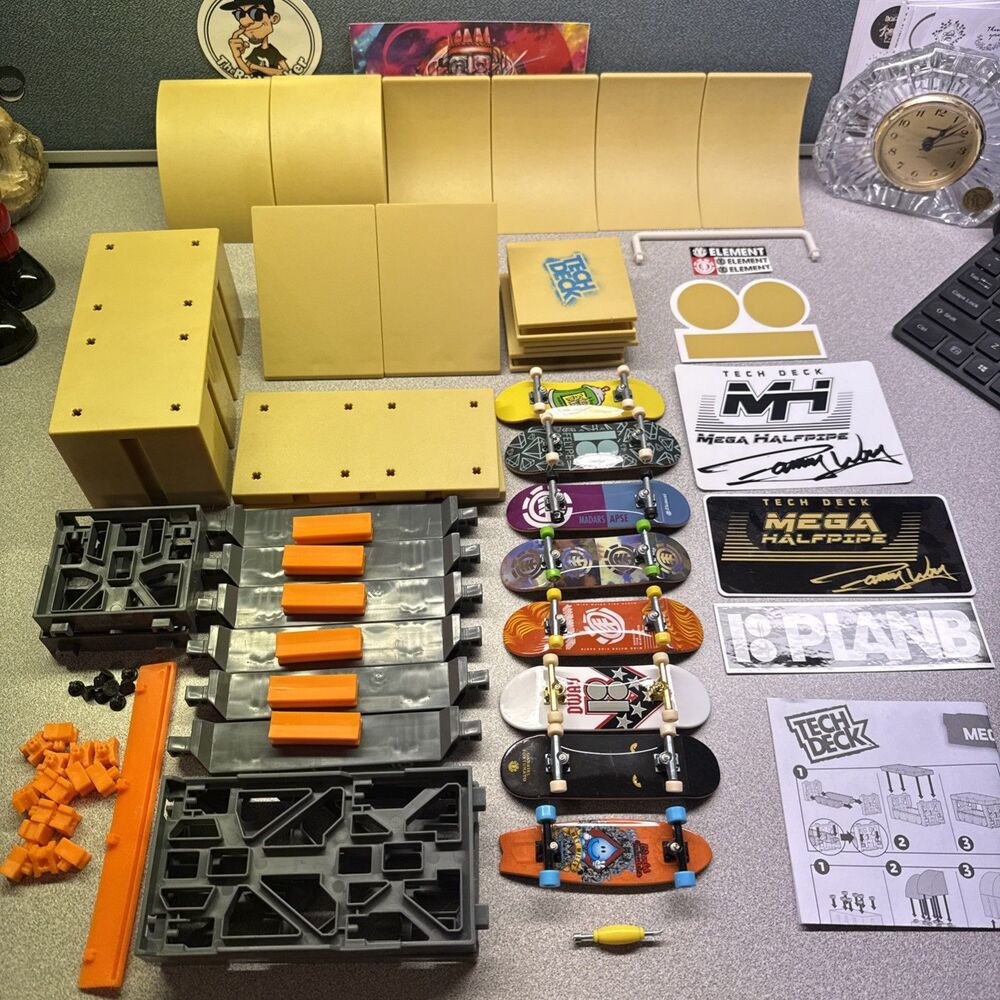 Tech Deck Ramp Lot Danny Way W/ 8 Skateboards Stickers And Instructions